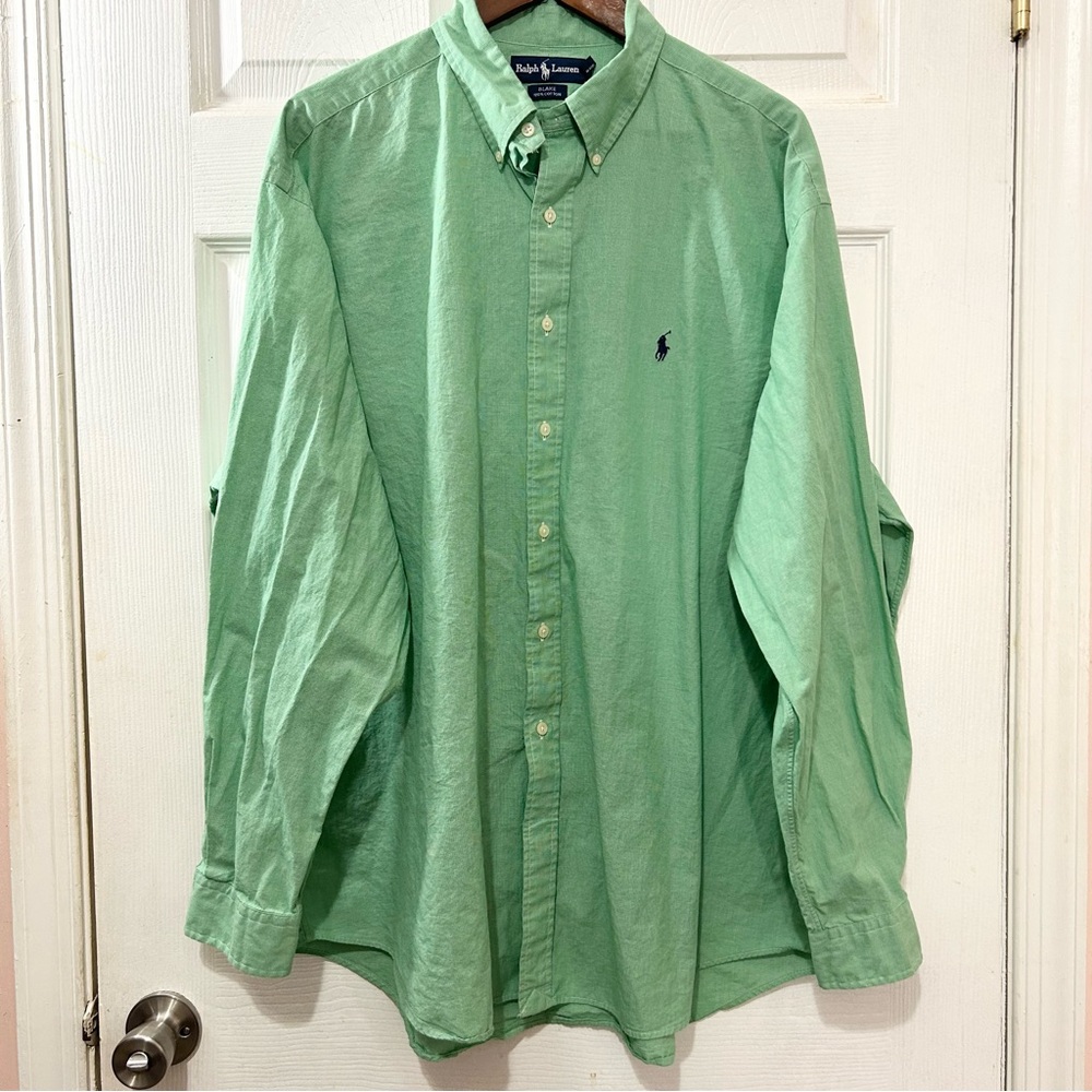 POLO Ralph Lauren Men's Casual Green Button Down Shirt. Blake. Size XXL